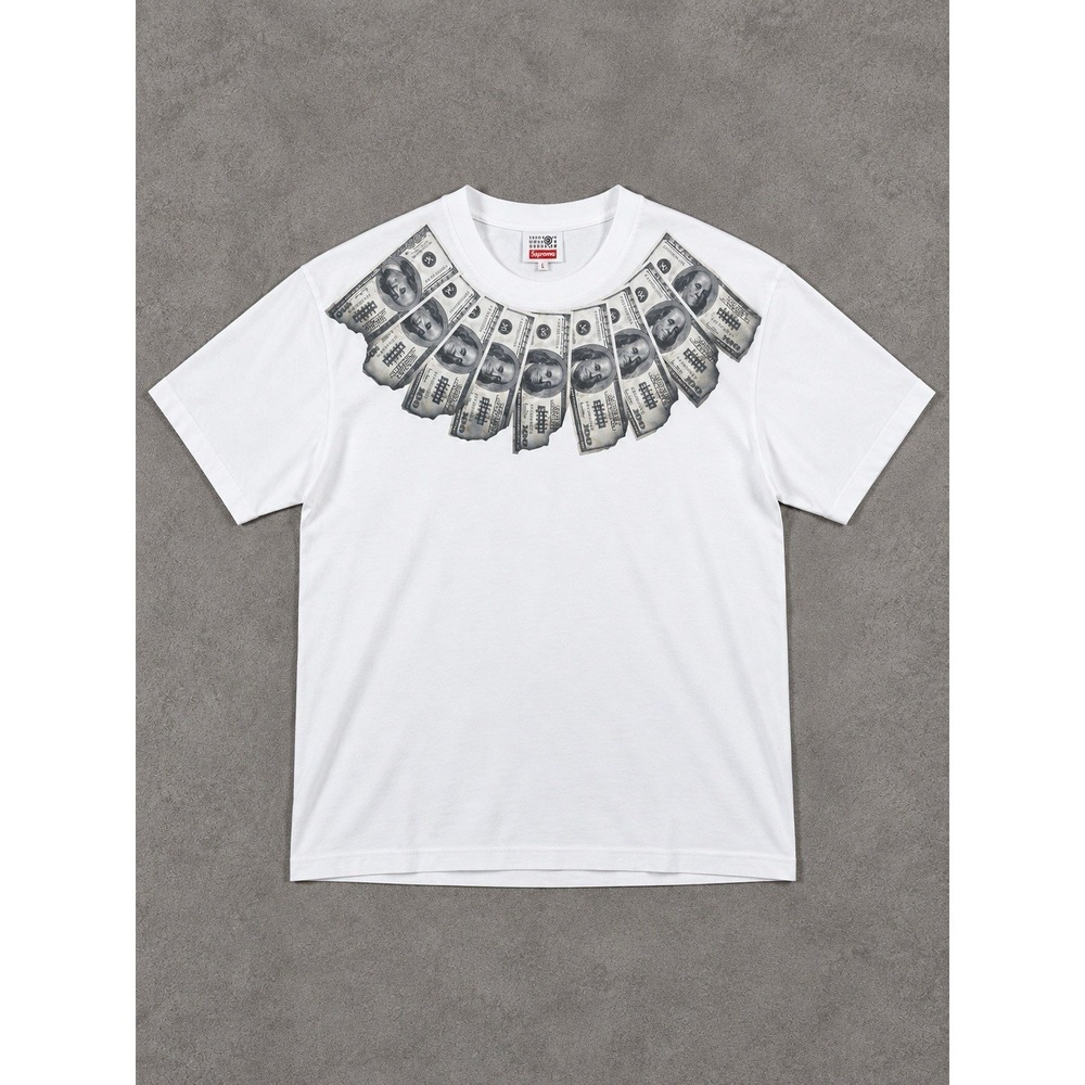 Supreme x MM6 Maison Margiela Money Tee Mens Medium White $100 Bill Graphic